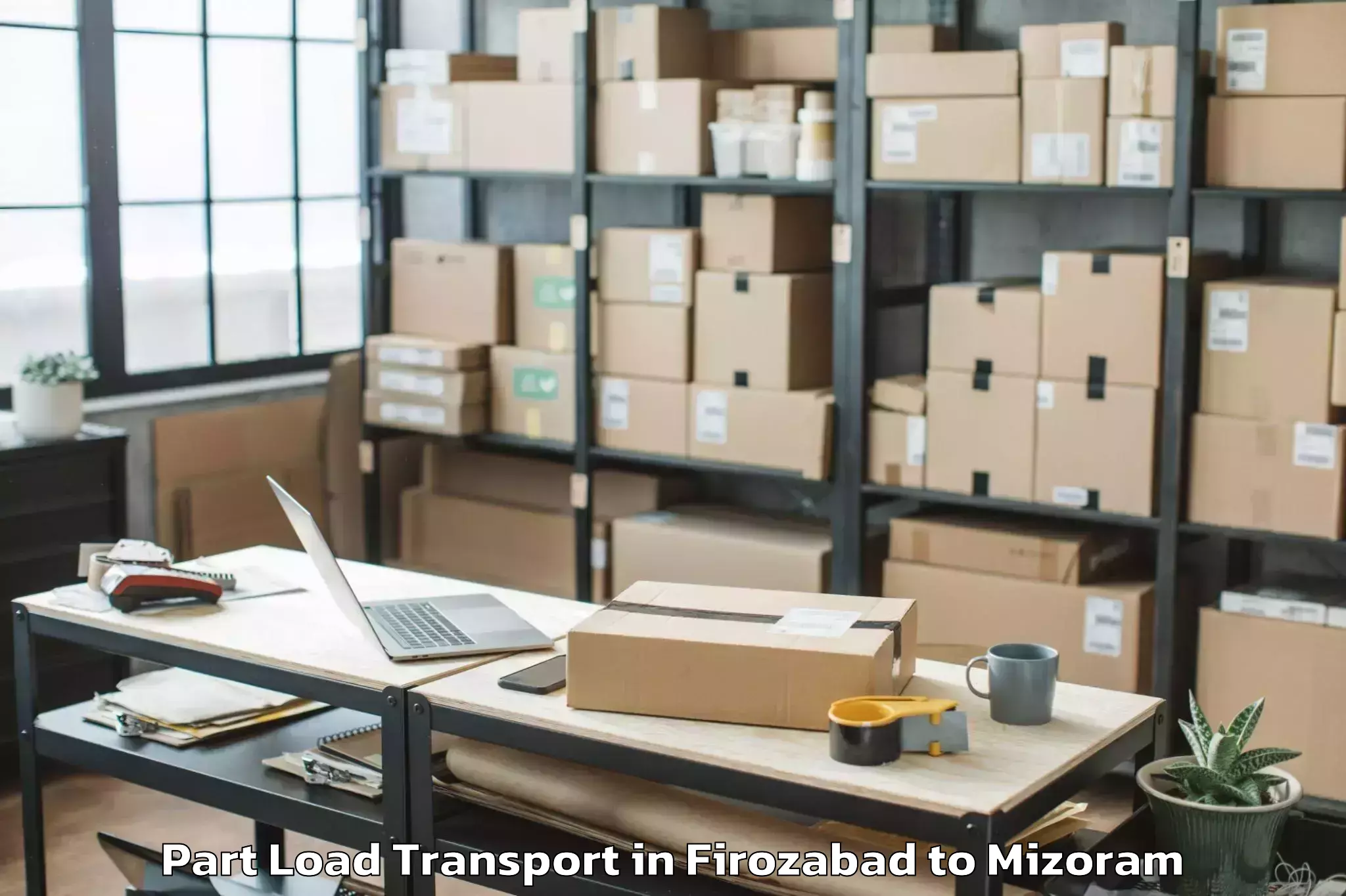 Top Firozabad to Thenzawl Part Load Transport Available